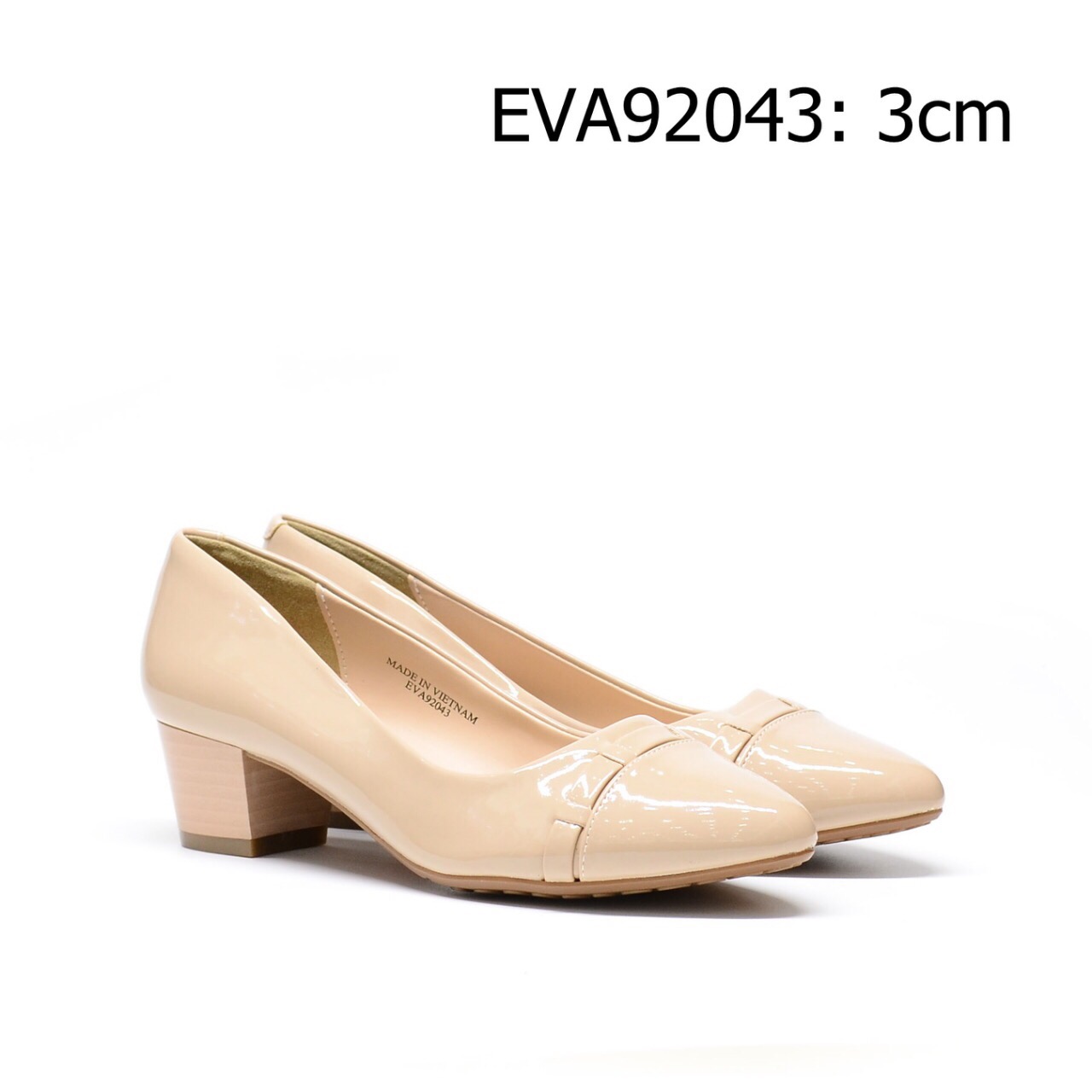 Giày công sở EVA92043 thiết kế đế vuông cao 3cm, da bóng quý phái